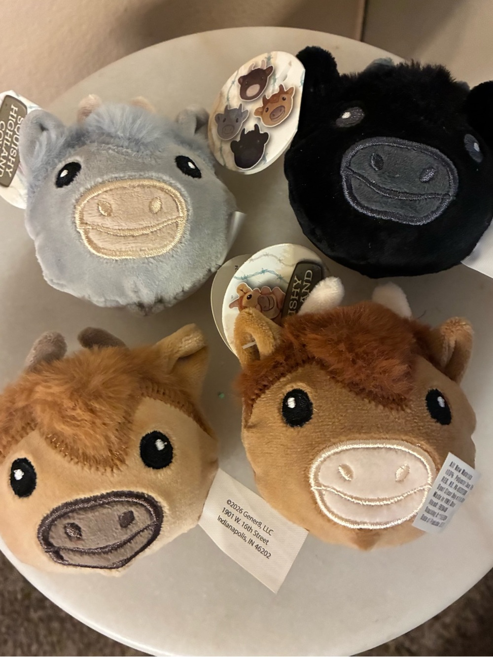Highland Cow Squishy Stressballs - Brown, Gray, Black (4 count)